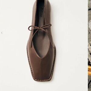 ALOHAS Brown Leather Flats